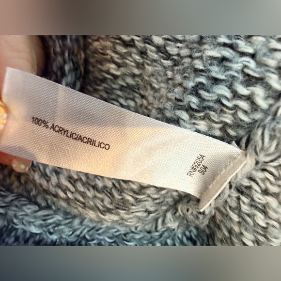 Debbie Morgan Gray Open Knit Cardigan Waterfall Draped Sweater | M - Picture 5 of 8